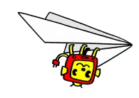 紙飛行機に乗っているシースー