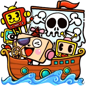 船に乗っているキャラクター達